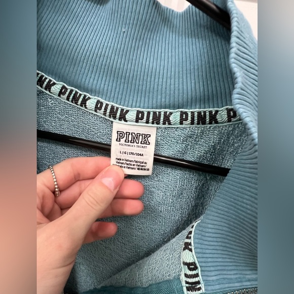PINK Victorias Secret Quarter Zip Pullover, Size Large - Picture 5 of 6